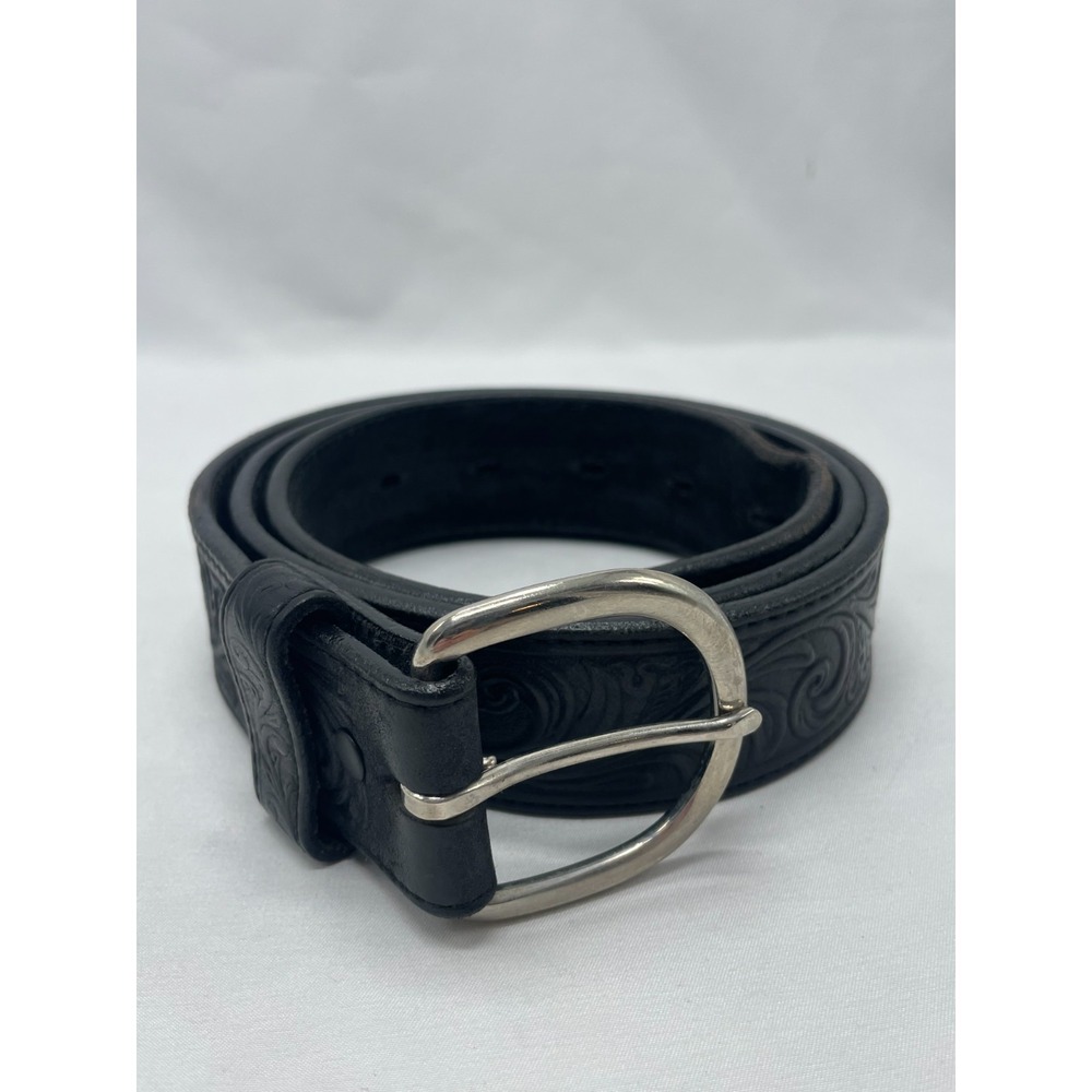 SILVER CREEK CLASSICS Women's Western Belt 100% Leather Hand Tooled Sz 36